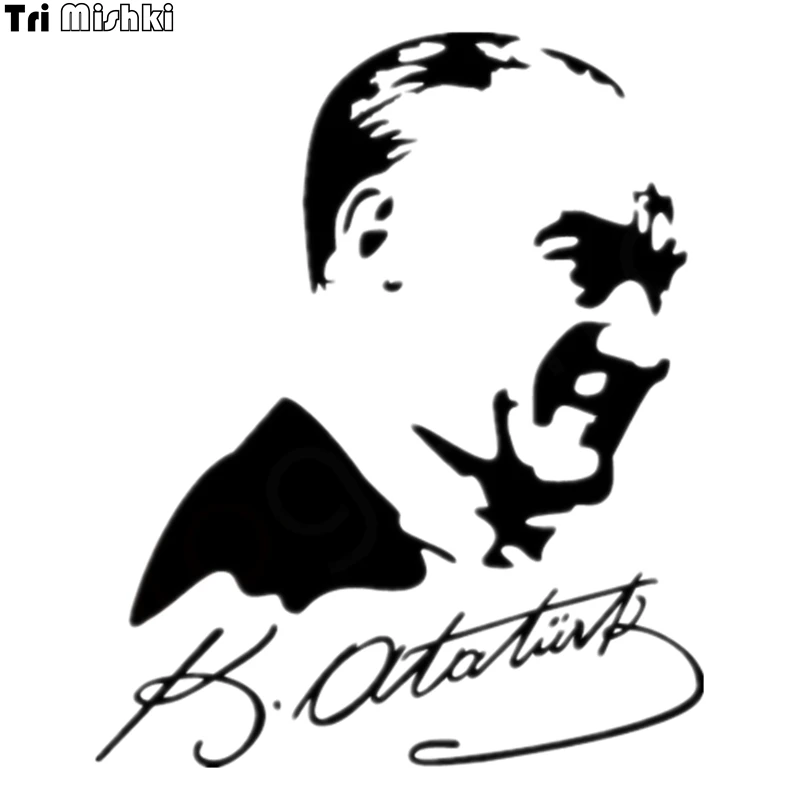 Tri Mishki HZX065 #18 1*15 см автомобиля стикер Мустафа Кемаль Ататюрк и подпись виниловые