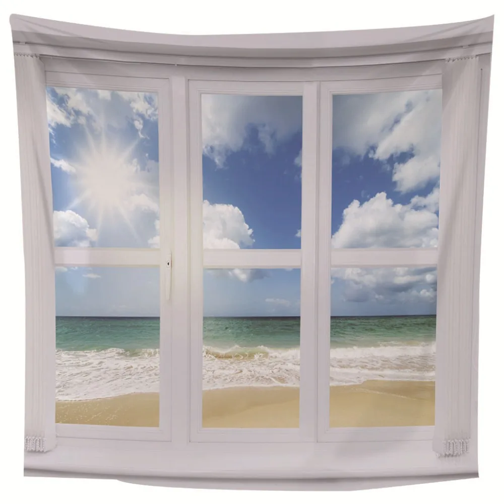 3D Солнечный свет вне окна ковер настенный подвесной гобелен матрас богемный 5