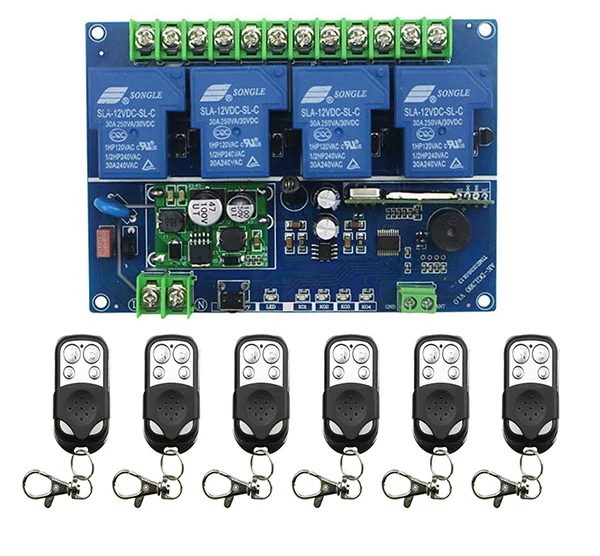 Переключатель дистанционного управления для радиоприемника 12 В 24 36 48 30 А 4 канала