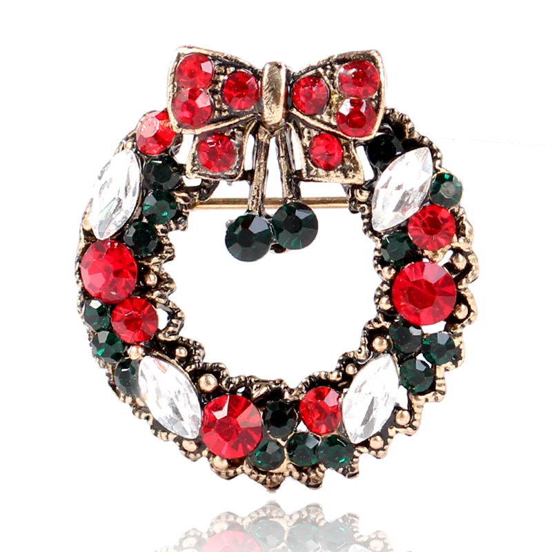 Duohan Brand Exquisite Decorative Christmas Wreath Design Unisex Brooch Pin Vintage Antique Gold/Silver | Украшения и аксессуары