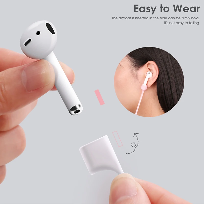 Магнитный силиконовый Заушник для Apple Airpods 2 анти-потеря веревки Защитный Мягкий многоцветный шнур беспроводной наушник