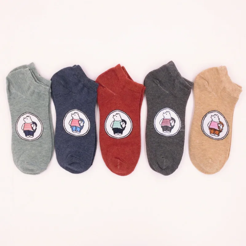 10 шт. = 5 пар/лот новые носки с животными забавные женские низкие милым рюкзаком
