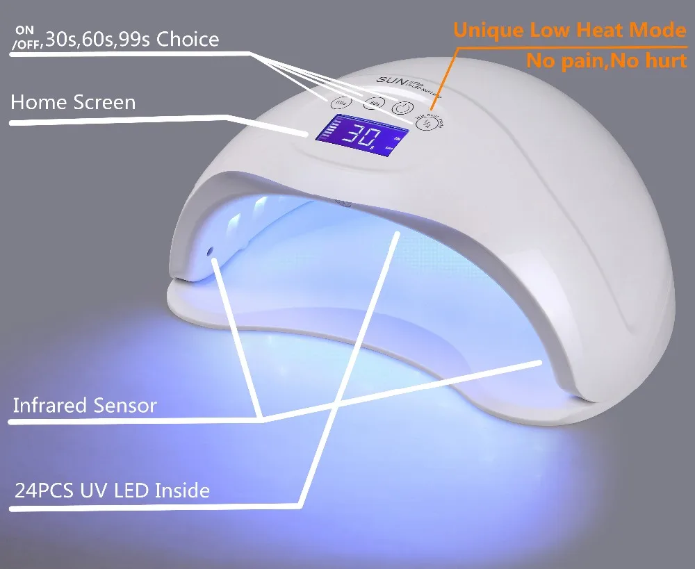 Сенсорный Умный контроль SUNUV 5plus машинка для стрижки 48 Вт Сушилка ногтей белый