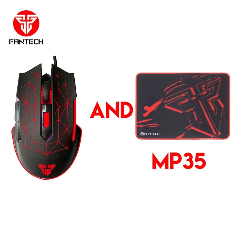 X7 AND MP35 FANTECH X7 игровая мышь и коврик для мыши Регулируемый 4800 dpi 6 кнопок RGB необходимый эргономичный коврик для мыши нескользящий коврик для мыши геймер - Цвет: X7 AND MP35