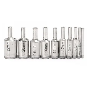 10Pcs Diamond Hole Saw Drill Bit Saw Set Tile Ceramic Cutting Glass Marble Set 5-22mm