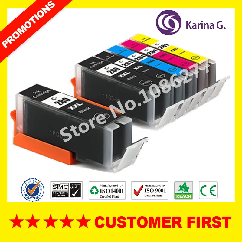 Совместимый с Canon PGI 280 CLI 281 PGI280 CLI281 чернильный картридж для PIXMA TR7520 TR8520 TS6120 TS8120