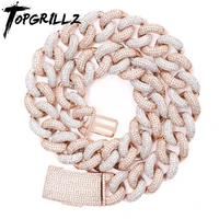 topgrillz 14mm 20mm newest box clasp micro pave iced cz cuban link necklaces chains luxury bling jewelry fashion hiphop for men