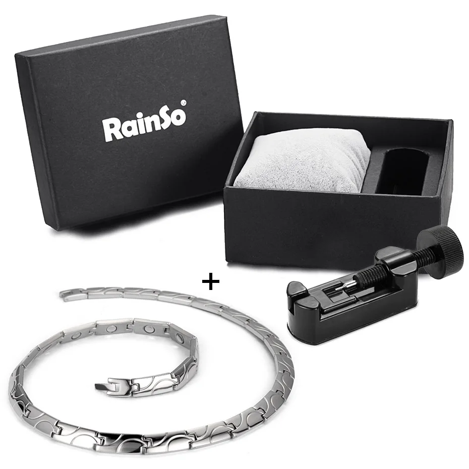 silver set RainSo магнитное ожерелье s здоровье от артрита Био энергия Исцеление титановое мощное ожерелье для женщин звено цепи ожерелье - Окраска металла: silver set
