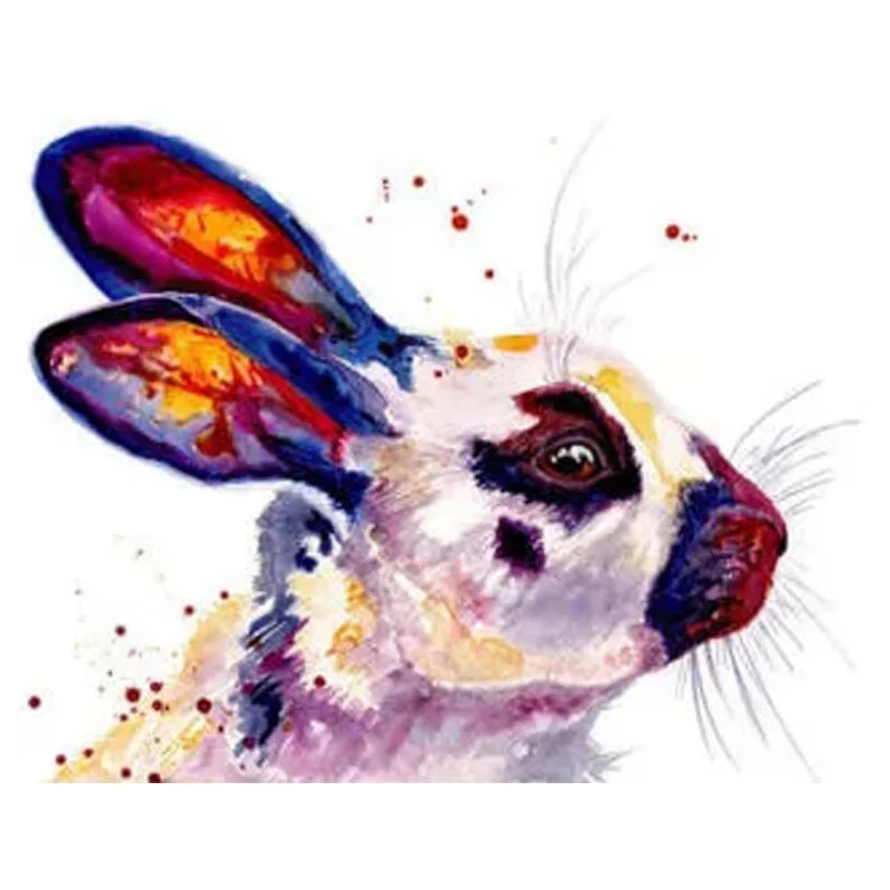 

Мозаика с полной вышивкой, акварельная алмазная живопись с кроликом, вышивка крестиком, квадратные стразы, животное, ручная роспись, камень,...