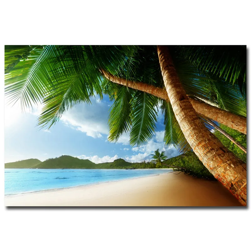 Nordic Decoration Hawaii Tropical Sea Beach Seascape Wall Art Canvas Painting Skyline Nature Picture For living room | Дом и сад