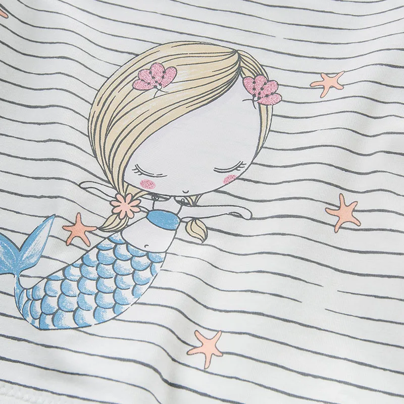 Модная летняя футболка для маленьких девочек с героями мультфильмов высокое