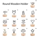 Горячая Распродажа держатель для заметок, круглые деревянные зажимы для фотографий