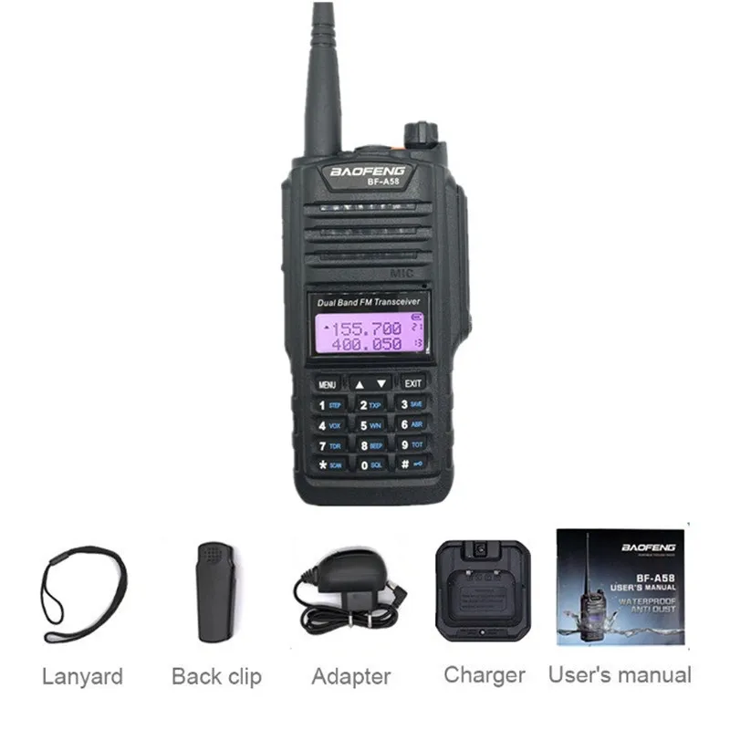 Рация BAOFENG BF A58 Talkie Водонепроницаемая UHF VHF cb радиолюбительская дальность действия