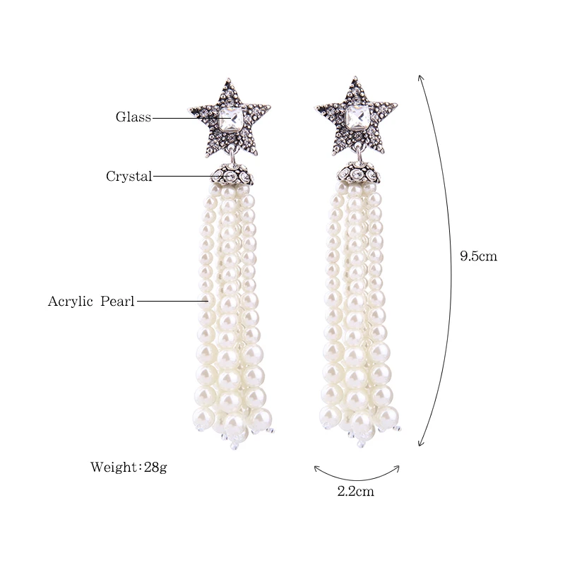 2017 модные трендовые акриловые жемчужные серьги с кисточками женские длинные