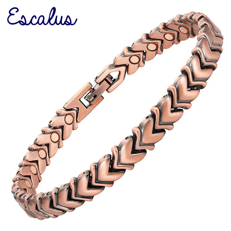 Эскалус сердце медное покрытие Магнитный мощный браслет для женщин 26 шт. магниты