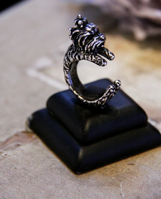 Оптовая продажа новое модное кольцо йоркширского терьера античное