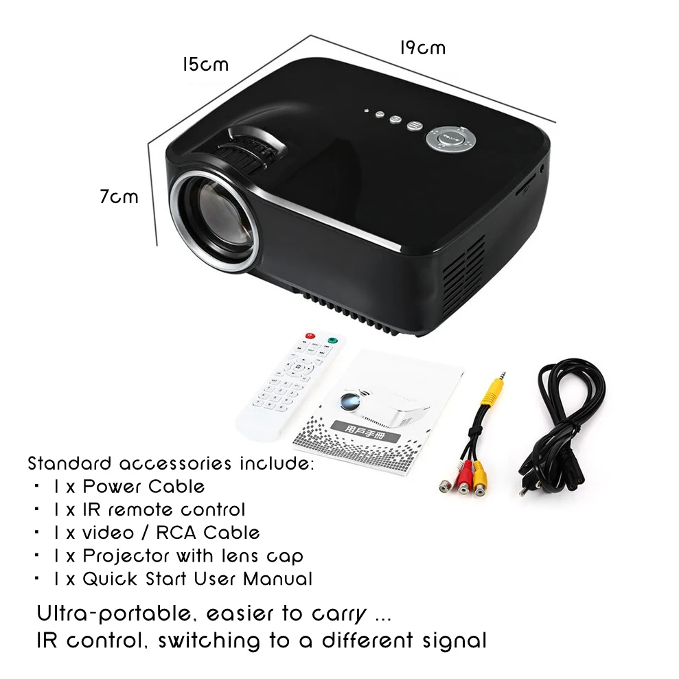 GP70 Simplebeamer Мини СВЕТОДИОДНЫЙ Проектор ПОЛНАЯ Поддержка HD 1080 P HDMI/USB/AV/SD/VGA для