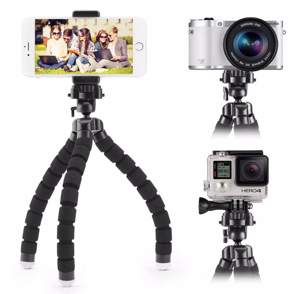 JCKEL Мини Гибкий губчатый штатив Осьминог для iPhone Xiaomi Huawei смартфон Штатив для Gopro камера аксессуар с зажимом для телефона