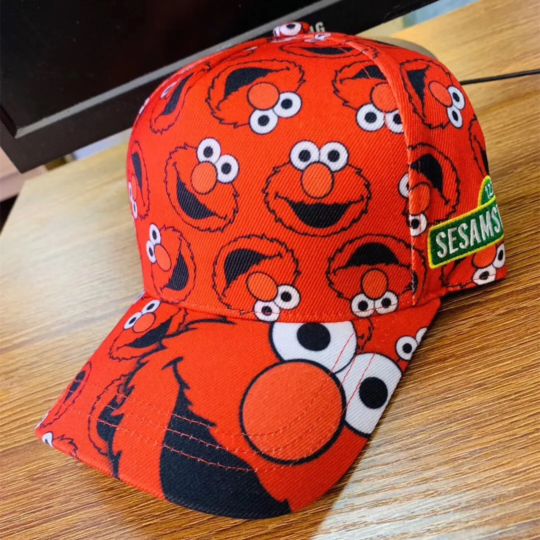 Милая мультяшная Кепка Улица Сезам кепки аниме эмо хип-хоп мягкая бейсболка для