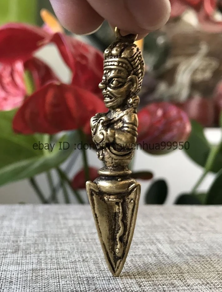 6 см Китай Бронзовая медная латунная Ваджра Дордже Phurpa Vajrakilaya подвеска