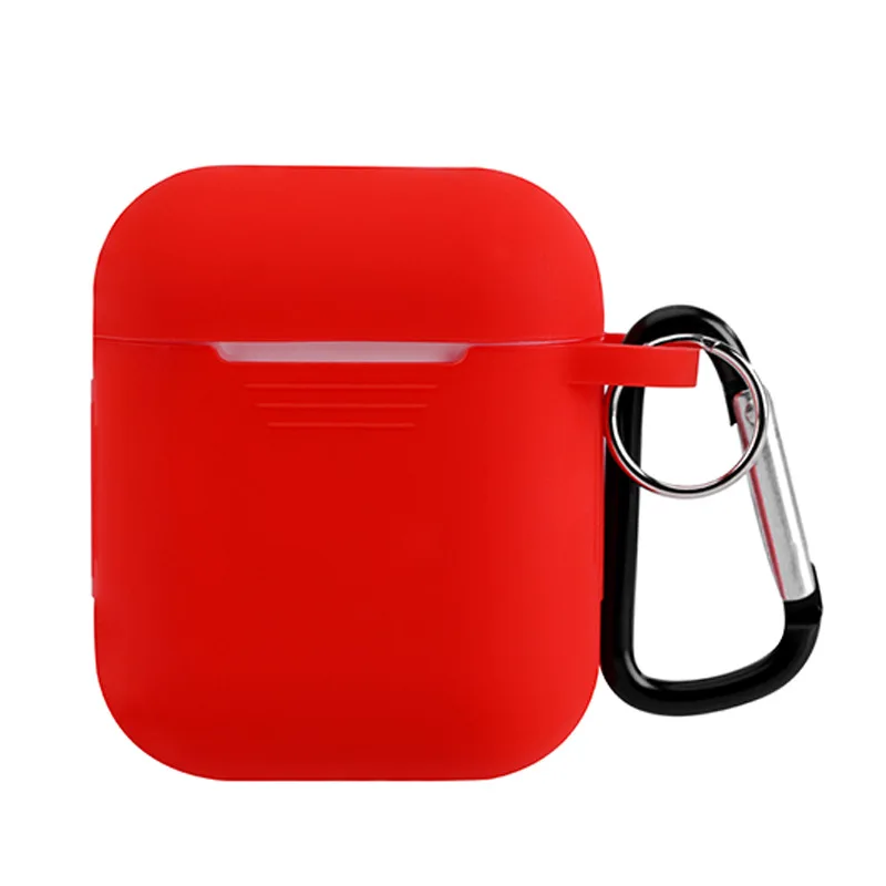 aipods 1 RED 100 шт. наушники fundas для apple, беспроводные наушники airpods 2 Чехол air pods, силиконовый чехол, сумка для наушников, аксессуары - Цвет: aipods 1 RED