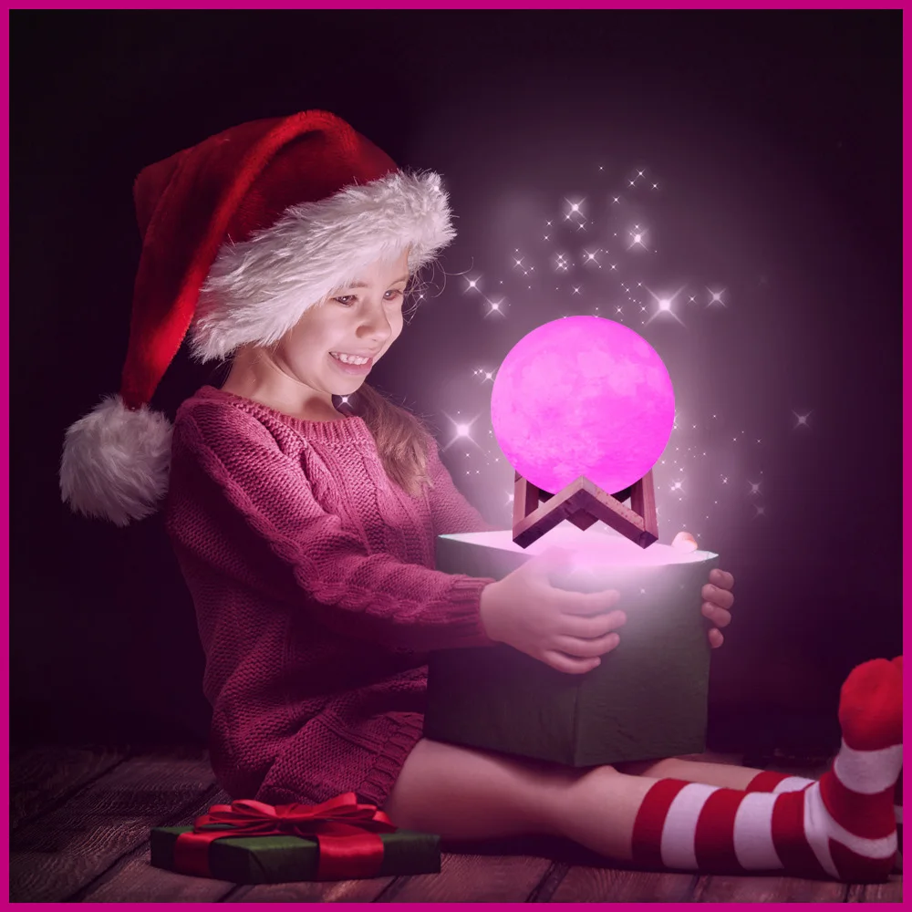 Луна свет 3D принт Глобус лампа светящаяся лампы с подставкой луна ночник для дома