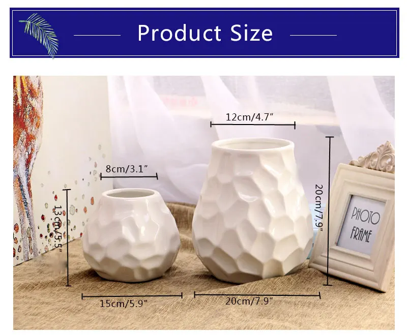 Белая ваза для украшения дома и свадьбы европейская маленькая матовая из