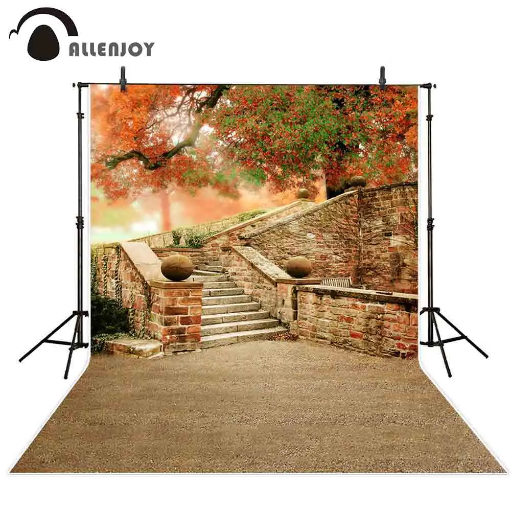 Allenjoy background backdrops autumn tree vintage stairs outdoor photography photocall photophone vinyl fond photo studio | Электроника