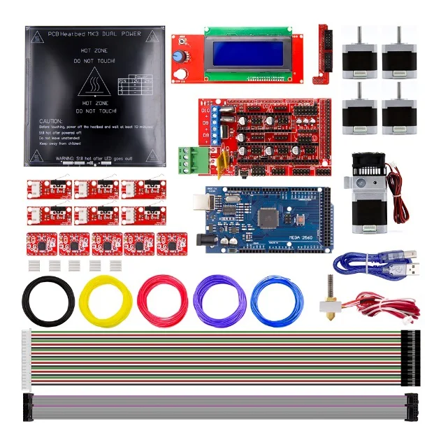 Комплект для сборки 3d принтера RAMPS 1 4 + Mega 2560 A4988 двигатель LCD2004 MK3 Heatbed ограничитель