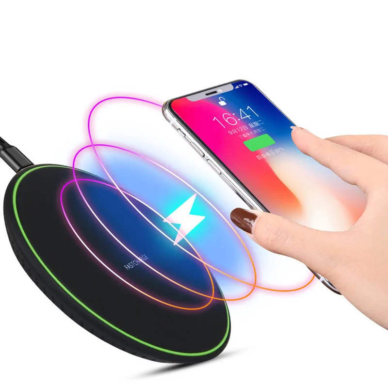 Универсальное беспроводное зарядное устройство QI для iPhone X 8 XS Samsung S9 S8 Plus Xiaomi Mix 3 2 s