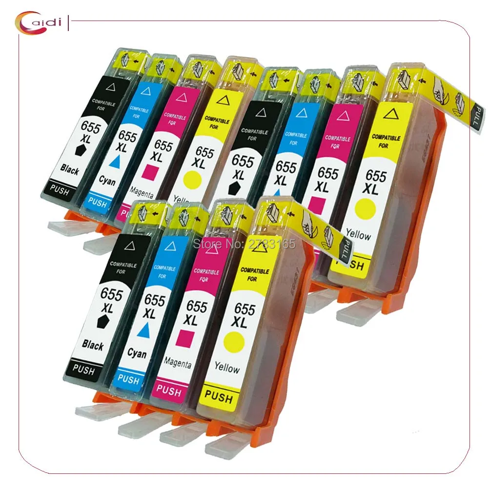12 шт./упаковка картриджи для принтера hp Deskjet ink Advantage 655 3525 4615 4625 5525 6520|ink cartridge|printers