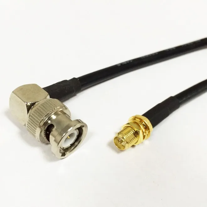 New RP-SMA Female Jack Connector Switch BNC Male Plug Right Angle Convertor RG58 Wholesale Fast Ship 100CM 40