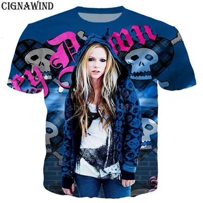 08 Новое поступление певица Avril Lavigne футболка для мужчин/женщин футболки с 3D-принтом короткий рукав хип хоп стиль футболка уличная топы - Цвет: 08