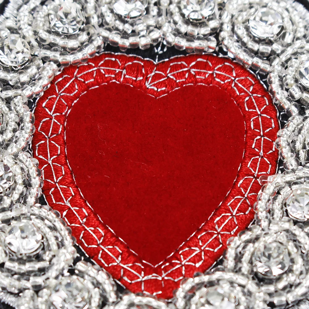 10 шт. аппликация в виде сердца с бисером|Заплатки| |