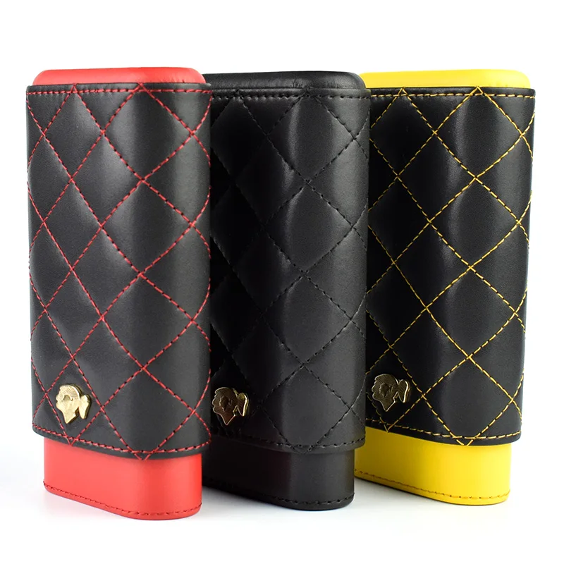 COHIBA сигары Humidor квадратная решетка Модный чехол для 3 трубки Путешествия