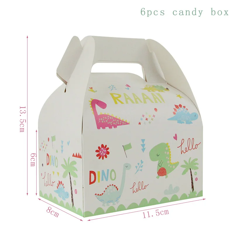 candy box Вечерние принадлежности динозавр бумажный шарик одноразовые трубочки набор посуды день рождения детей, мальчика вечерние украшения джунгли Вечерние - Цвет: candy box
