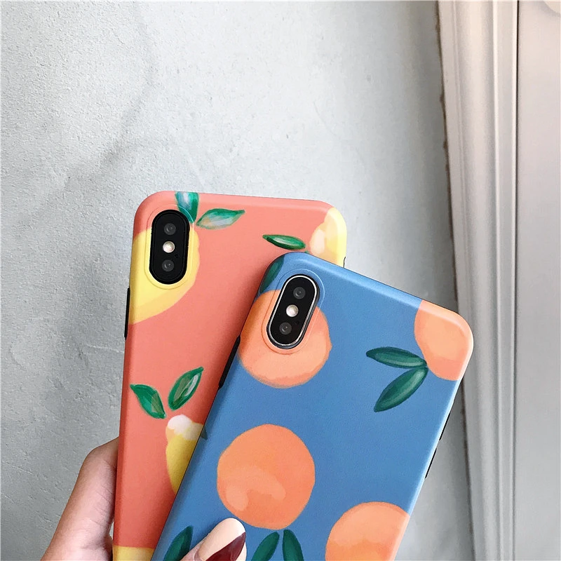 Insta style Xs Max Чехол для мобильного телефона iPhone 8 Plus 7 6s 6 Xr X оранжевый лимон фрукты