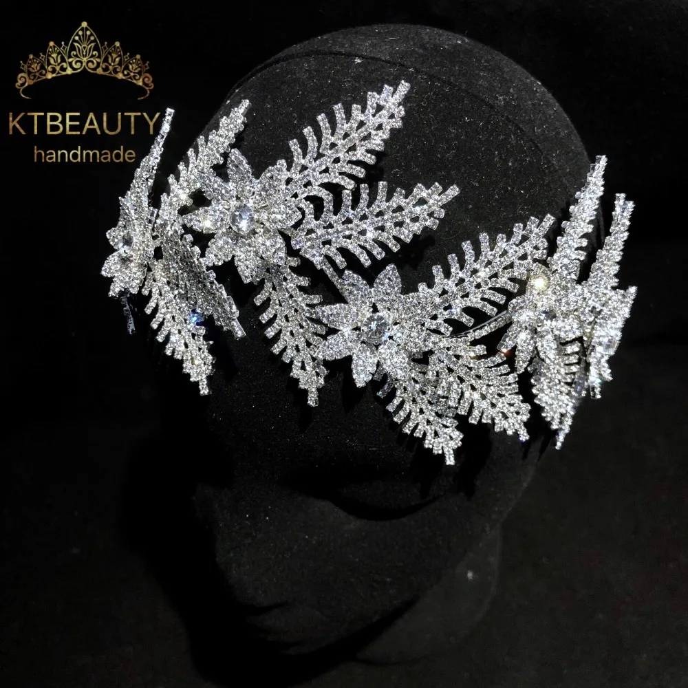 Новая роскошная хрустальная Серебряная циркониевая корона тиара большая на