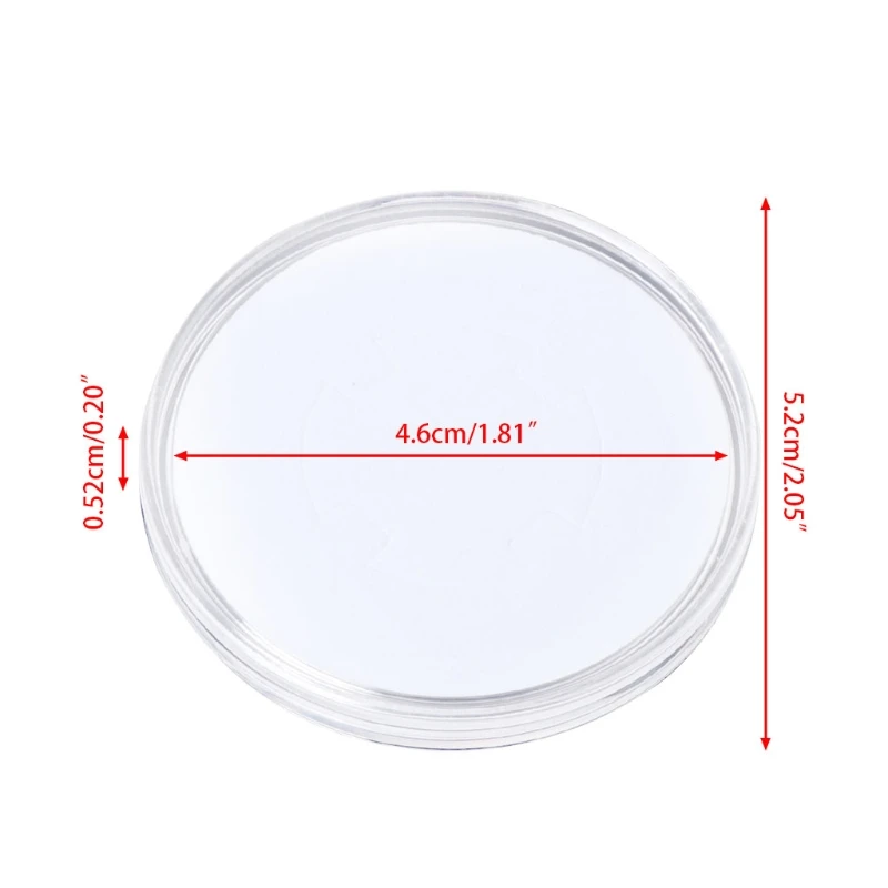 Круглые капсулы для монет монеты собирают прозрачные пластиковые контейнеры