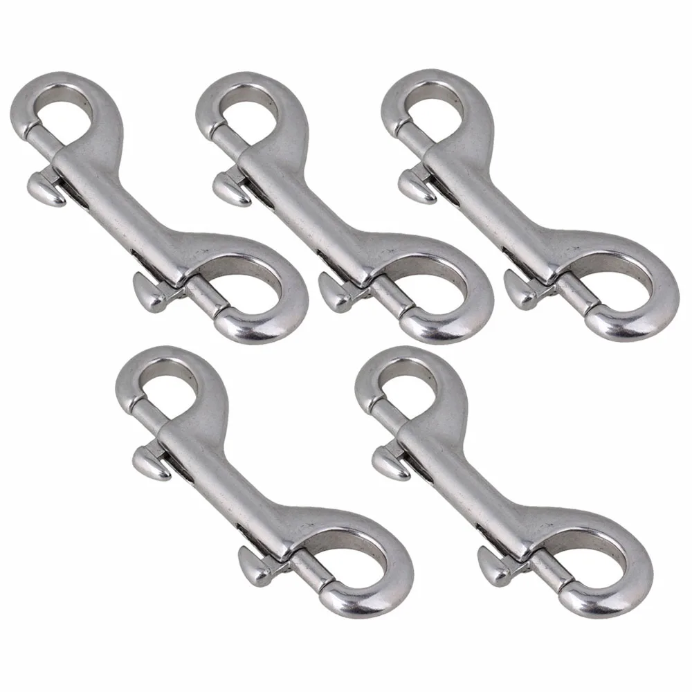 

Double Ended Bolt Key Ring Snap Bolt Trigger Chain Clip 90mm 304 Stainless Steel 5pcs