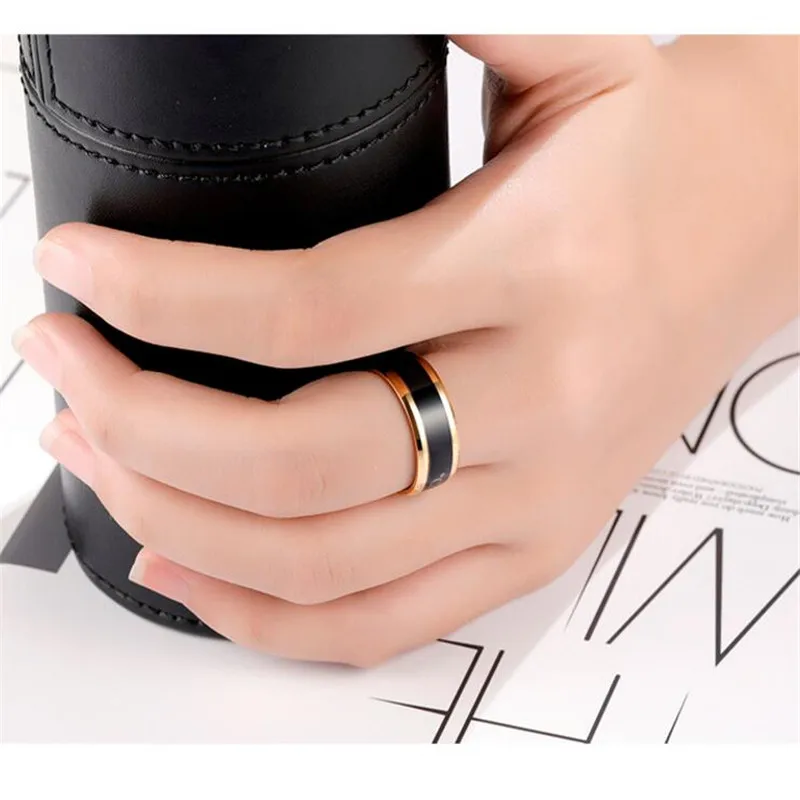 Модное умное кольцо термометр Измерительные Кольца для мужчин нержавеющая сталь