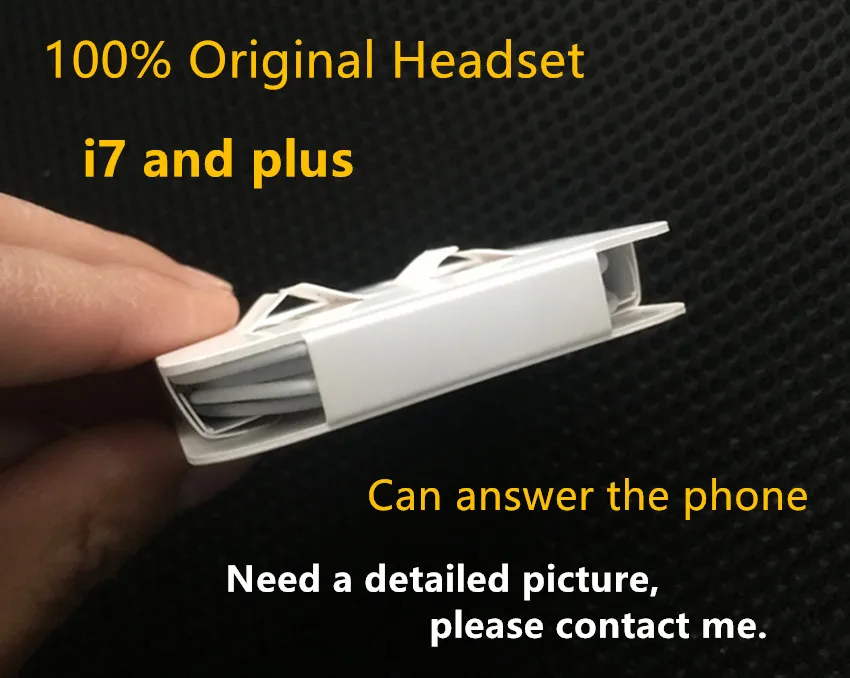 50pcs/lot With packaging 100% Genuine Original Quality headset in ear headphones earphone Remote Mic for i 7 plus 6 6s |