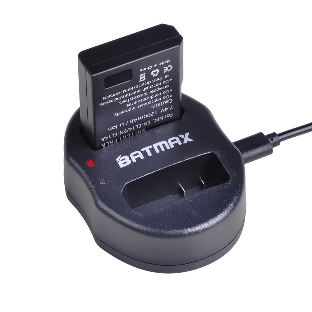 Batmax 1 шт. EN EL14 EL14A аккумулятор камеры + USB двойное зарядное устройство для Nikon D3100 D3200
