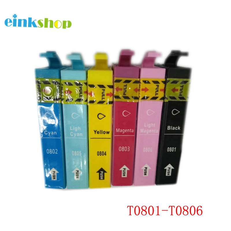 Einkshop 4 комплекта T0801 T0806 чернильный картридж для Epson P50 PX650 PX700 PX800 PX710 PX720 PX810 PX820 R265 R285