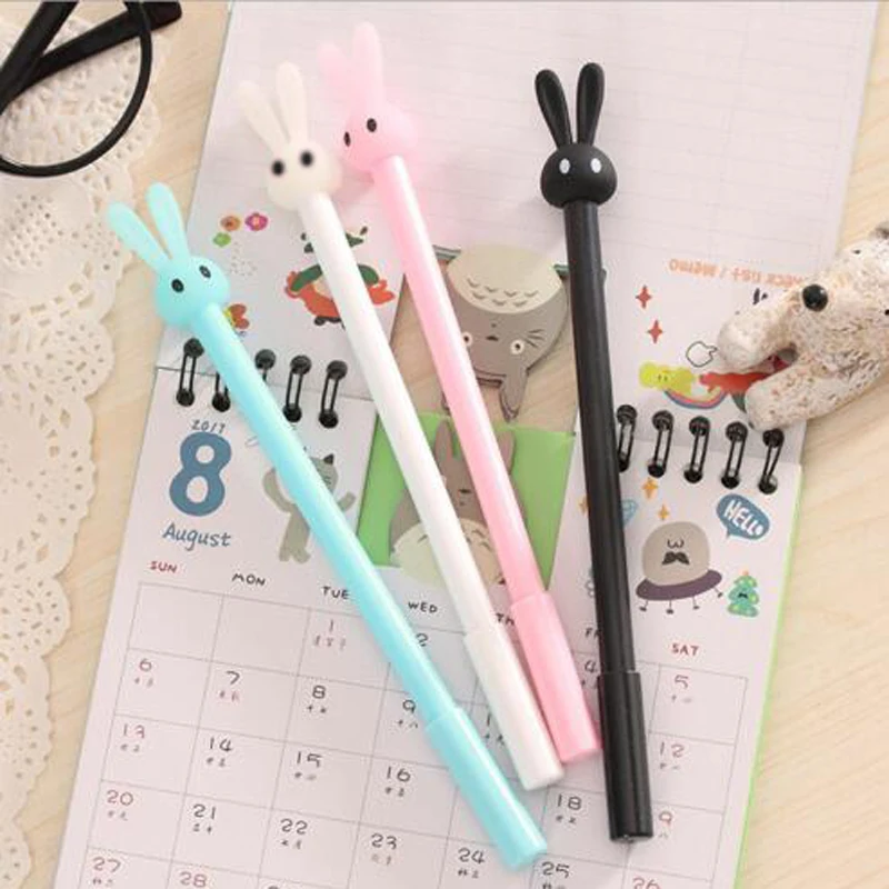 

0.5mm Cute Kawaii Plastic Gel Pen Cartoon Rabbit Pen Lovely Neutral Pens For Writing Kids Gift Korean Stationery School Supplies