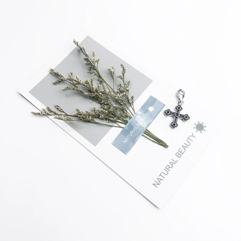 Charms Pendant Black Cross Church 925 Sterling Silver Fine Jewelry Accessories Vintage Gift For Women Men Fit Bracelet Necklace | Украшения