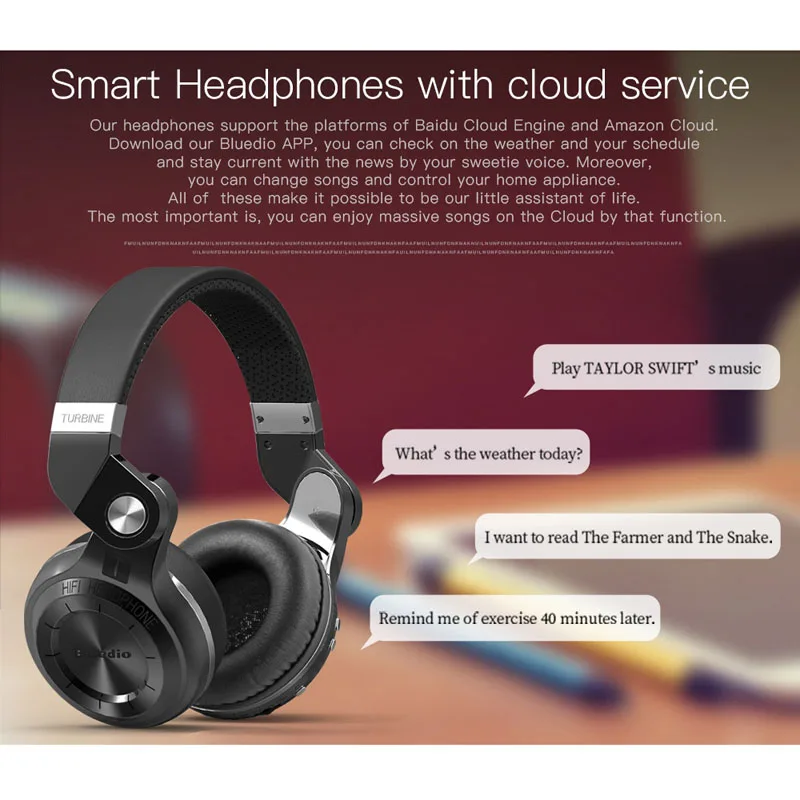 Оригинальные bluetooth наушники Bluedio T2S с микрофоном беспроводная гарнитура для Iphone