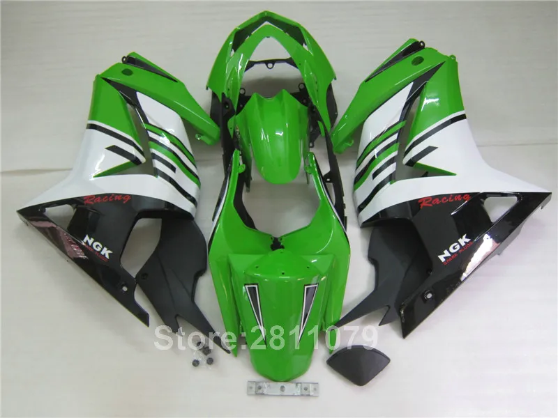 Комплект обтекателей для кузова Kawasaki Ninja 250R EX250 08 14 Зеленые белые черные