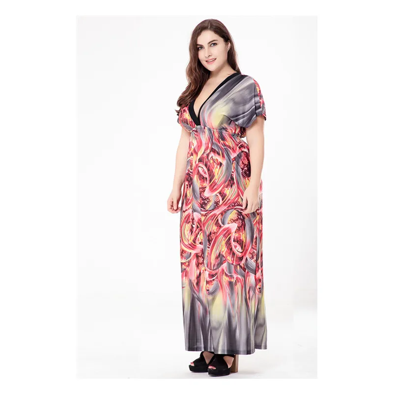 Summer Women New Style Bohemian Print Maxi Long Chiffon Beach Dress | Женская одежда