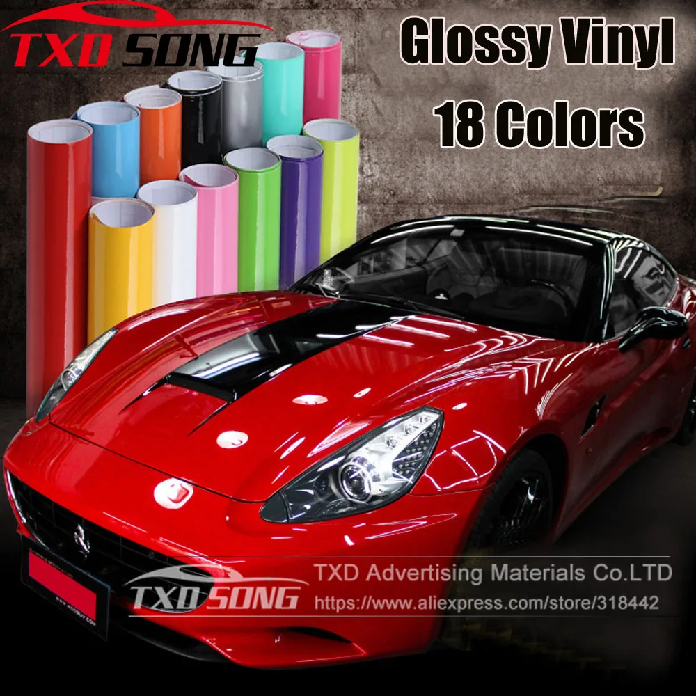 

10/20/30/40/50/60*152CM High Quality White black Glossy Vinyl Film Gloss vinyl Wrap Sticker for Car wrapping With air bubbles
